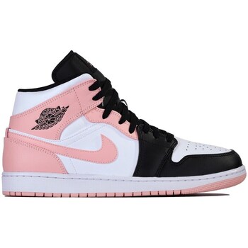 Shoes Men Mid boots Nike Air Jordan 1 Retro Mid Crimson Tint White, Black, Pink