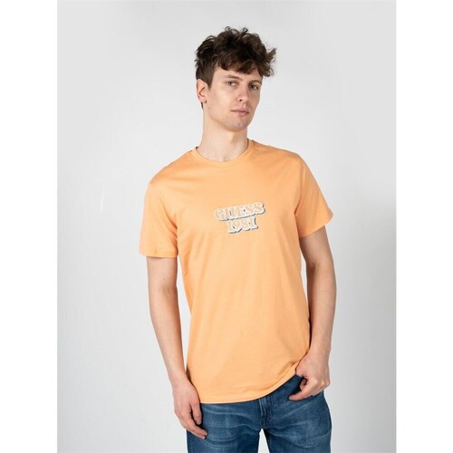 Clothing Men Short-sleeved t-shirts Guess Embro Orange