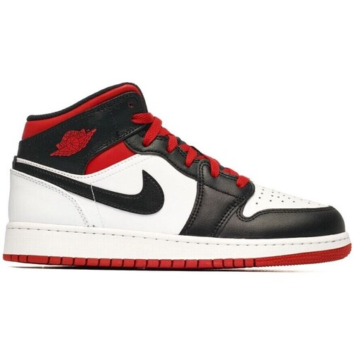 Shoes Women Low top trainers Nike Air Jordan 1 Mid White, Red, Black