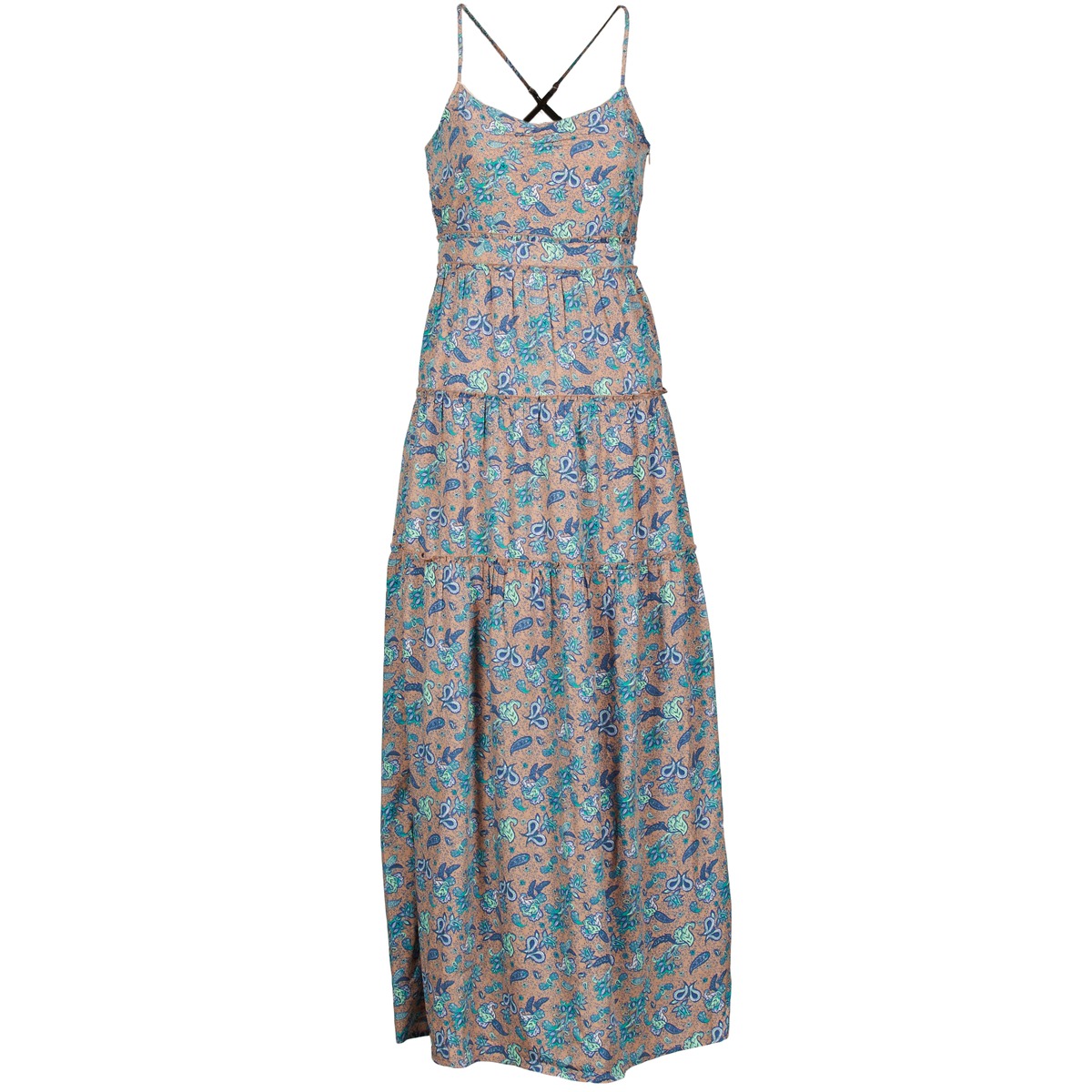 Long Dresses Vero Moda PAISILLA MACE BEIGE / Blue - Free delivery with ...