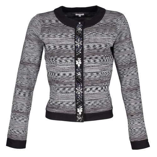 Clothing Women Jackets / Blazers Manoush BIJOU VESTE Black / Grey