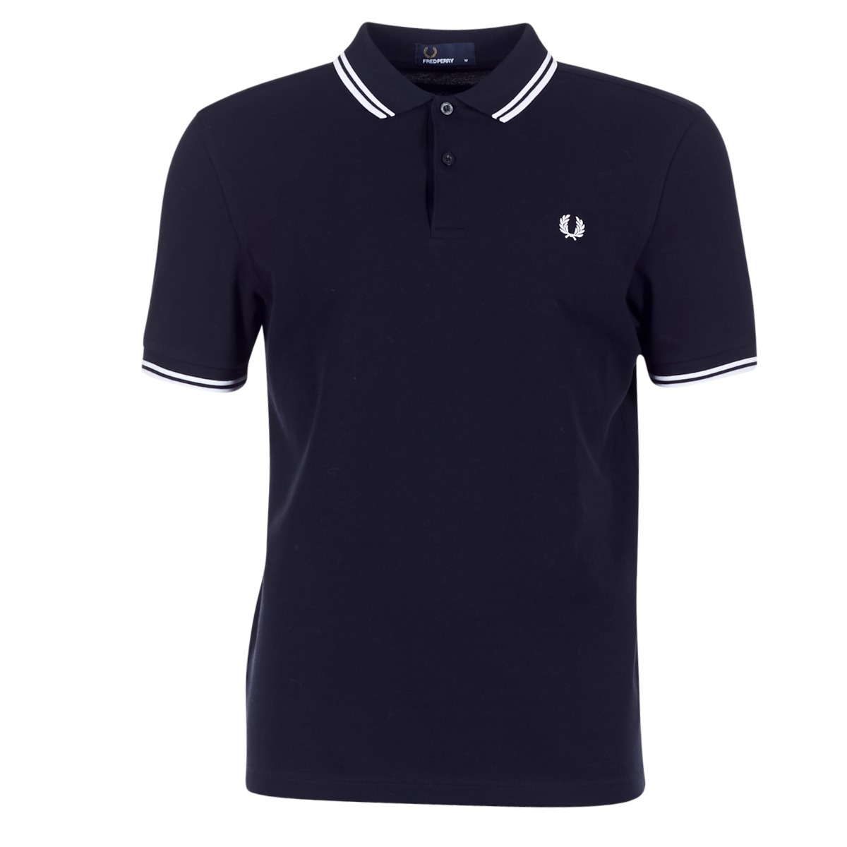 fred perry  slim fit twin tipped  men's polo shirt in marine