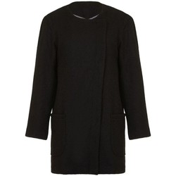 Clothing Women Coats Anastasia - Womens Black Winter Textured Unlined  Coat Black