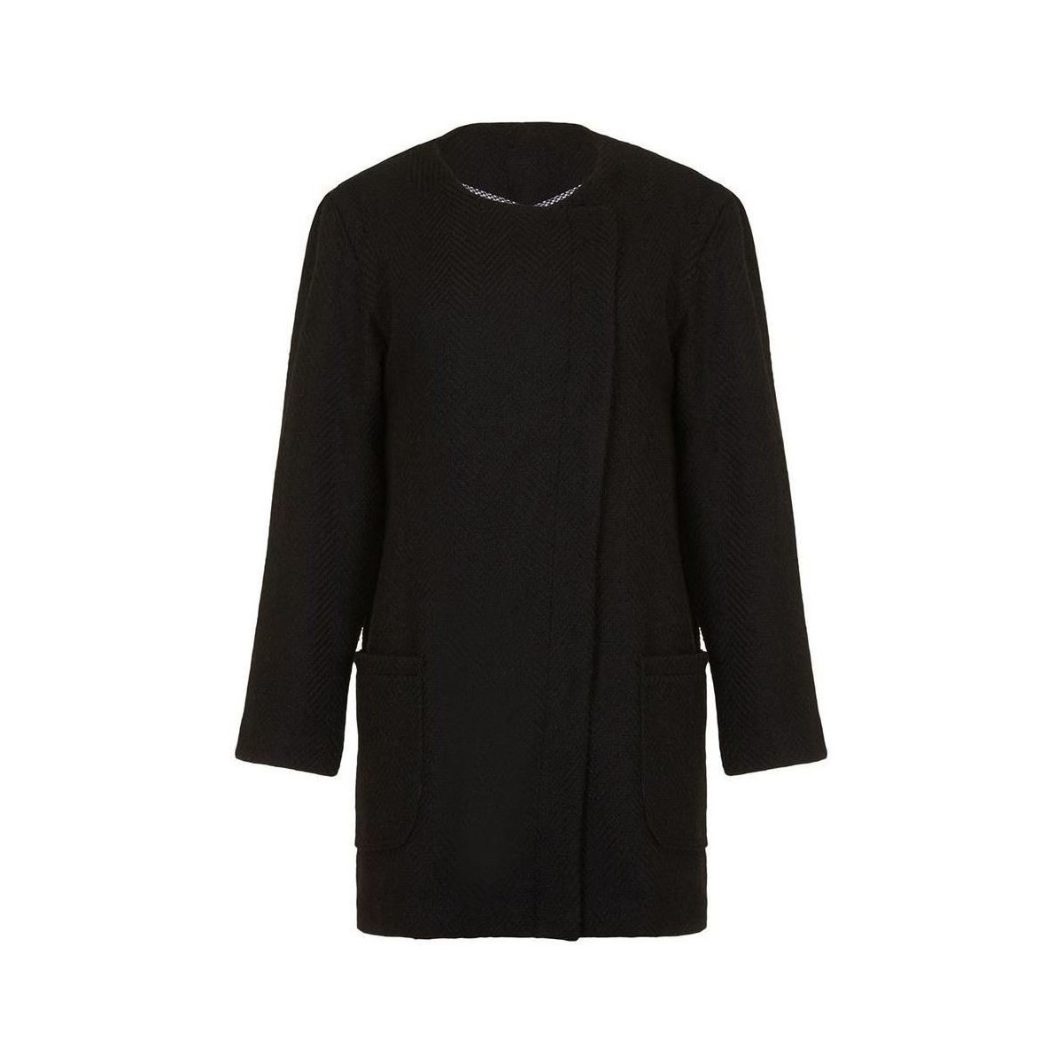Clothing Women Duffel coats Anastasia - Womens Black Winter Textured Unlined  Coat Black