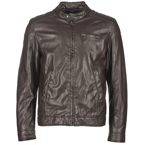 Clothing Men Leather jackets / Imitation leather Benetton HOULO Brown