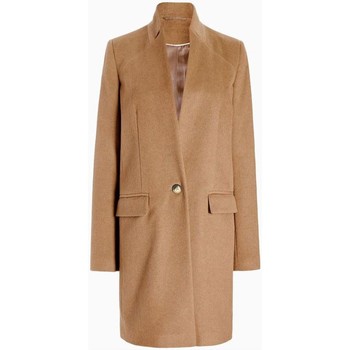 Clothing Women Coats Anastasia - Womens Camel Single Button Smart Coat BEIGE