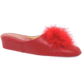 Relax Slippers  Pom Pom II Womens Leather Slippers  women's Clogs (Shoes) in Red