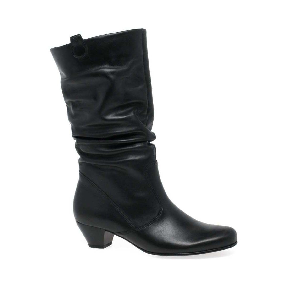 Shoes Women Boots Gabor Rachel Leather Wide Fitting Boots Black
