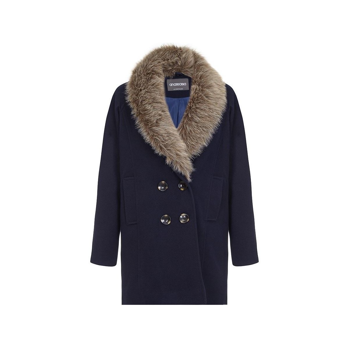 Clothing Women Duffel coats Anastasia - Fur Collar Women Winter Coat Blue