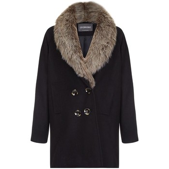 Clothing Women Coats Anastasia - Fur Collar Women`s Winter Coat Black