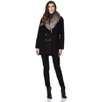 Anastasia - Fur Collar Women`s Winter Coat Black