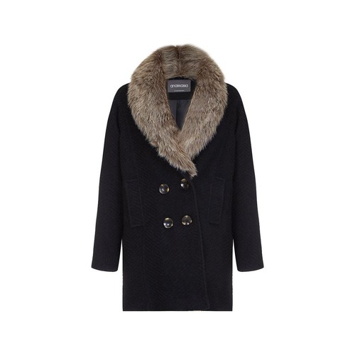 Clothing Women Coats Anastasia - Fur Collar Womens Winter Coat Black