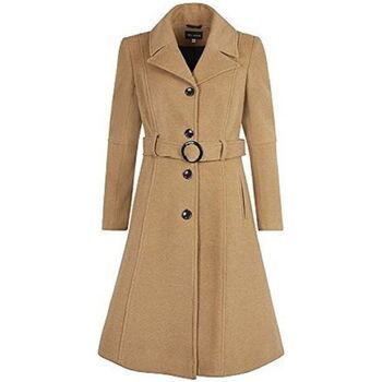 Clothing Women Coats De La Creme Cashmere Winter Coat Beige