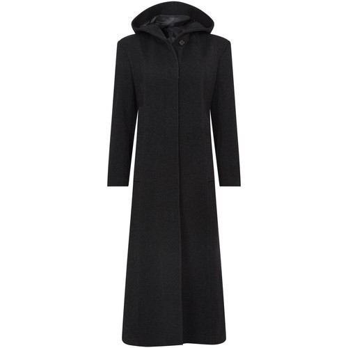Clothing Women Parkas De La Creme Women Hooded Cashmere Wool Winter Long Winter Coat Black