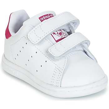 Shoes Girl Low top trainers adidas Originals STAN SMITH CF I White / Pink