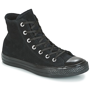 Shoes Women Hi top trainers Converse CHUCK TAYLOR ALL STAR MONO PLUSH SUEDE HI BLACK/BLACK/BLACK Black