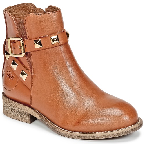 Shoes Girl Mid boots Young Elegant People CELIAL Cognac