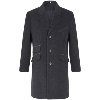 Clothing Men Coats De La Creme Classic- Mens Grey Wool Cashmere Winter Slim Fit Luxury Coat Grey