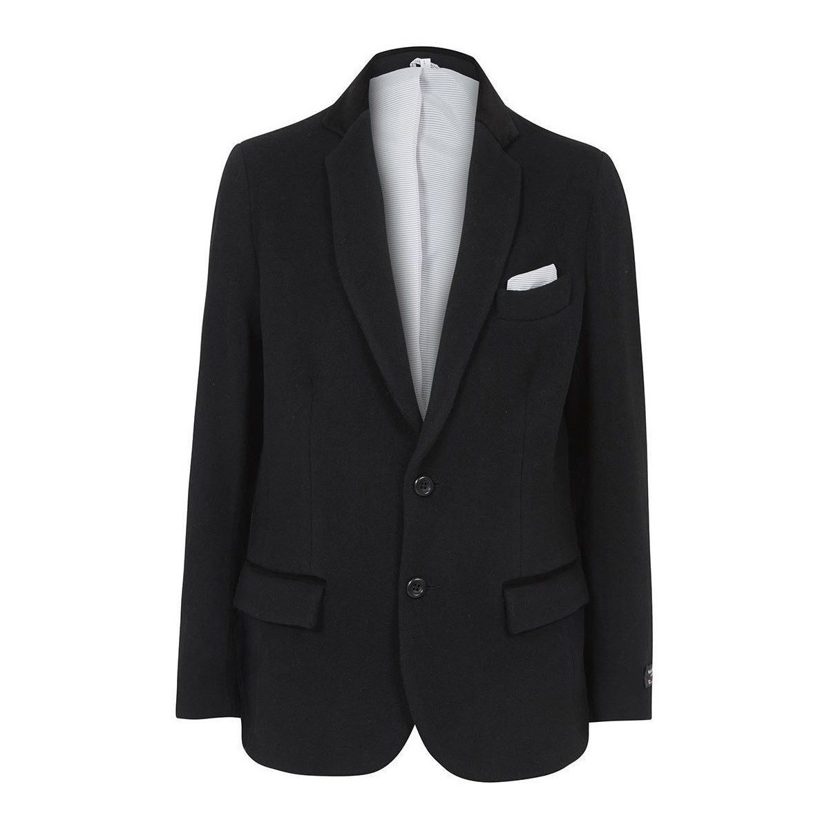 Clothing Parkas De La Creme Classic- Mens Black Wool Cashmere Winter Slim Fit Luxury Jacket Black