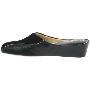 Relax Slippers Martha Leather and Suede Slipper Black