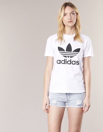 Clothing Women Short-sleeved t-shirts adidas Originals TREFOIL TEE White