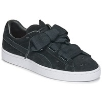 Shoes Girl Low top trainers Puma SUEDE HEART VALENTINE JR Black