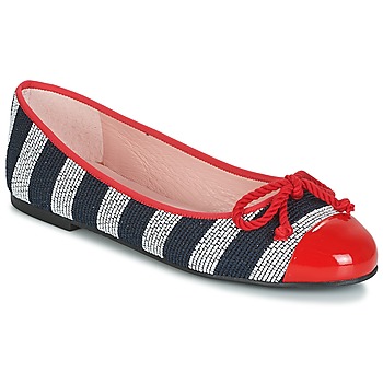 Shoes Women Flat shoes Pretty Ballerinas  Navy / Red