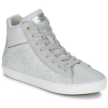 Shoes Girl Hi top trainers Geox J KILWI G. H Grey / Silver