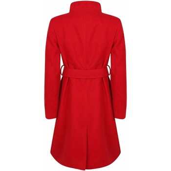 Anastasia Womens Red Zip Belted Winter Coat Red