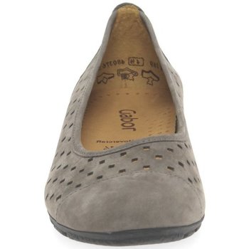 Gabor Ruffle Womens Punched Detail Casual Shoes Grey