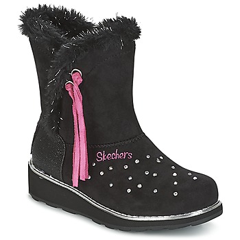Shoes Girl Snow boots Skechers SPARKLES Black / Pink