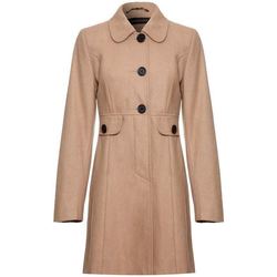 Clothing Women Coats Anastasia - Orange Womens Wool Winter 60`s Coat BEIGE