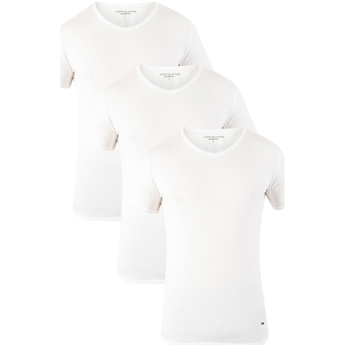 Clothing Men T-shirts & Polo shirts Tommy Hilfiger 3 Pack Premium Essentials V-Neck T-Shirts white