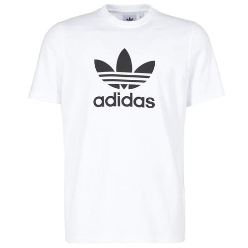 adidas Originals TREFOIL T-SHIRT White - delivery Spartoo UK - Clothing Short-sleeved t-shirts Men £ 18.89