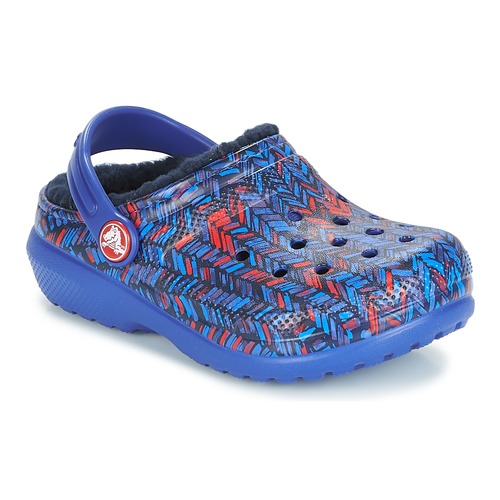 Shoes Children Clogs Crocs CLASSIC LINED GRAPHIC CLOG K Blue