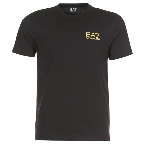 Clothing Men Short-sleeved t-shirts Emporio Armani EA7 JAZKY Black / Gold