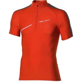 Clothing Men T-shirts & Polo shirts Asics 1/2 ZIP TOP FW12 421016-0540 Orange
