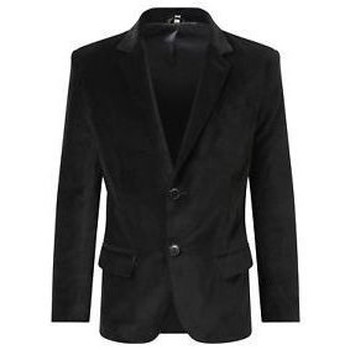 Clothing Men Coats De La Creme Luxury Velvet Formal/Casual Blazer Black