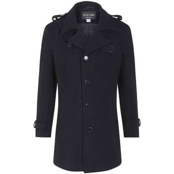 Clothing Men Coats De La Creme Wool Mix Military Style Winter Coat Black