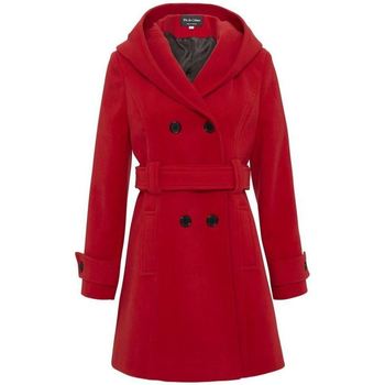 Clothing Women Parkas De La Creme Winter Hooded Coat red