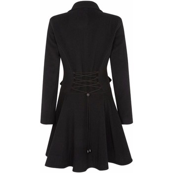 De La Creme Wool Winter Double Breasted Fit and Flare Winter Coat Black