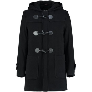 Clothing Men Coats De La Creme Winter Hooded Duffle Wool Cashere Coat Black