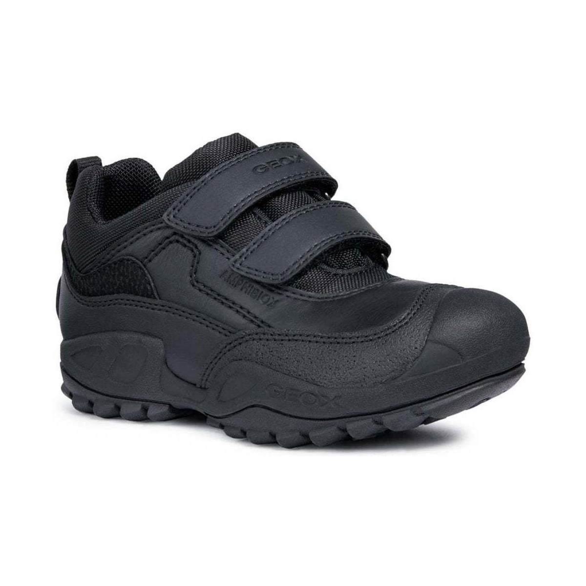 Shoes Boy Slippers Geox New Savage Boys Junior Waterproof Rip Tape School Shoes Black
