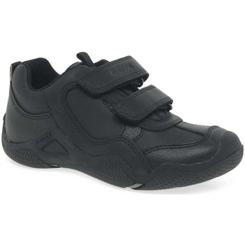 Shoes Boy Low top trainers Geox Junior Wader A Boys Rip Tape Breathable School Shoes black