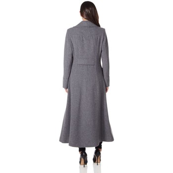 De La Creme Long Military Wool Cashmere Winter Coat Grey