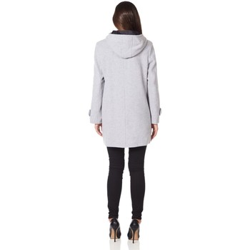 De La Creme Wool Cashmere Winter Hooded Duffle Coat Grey